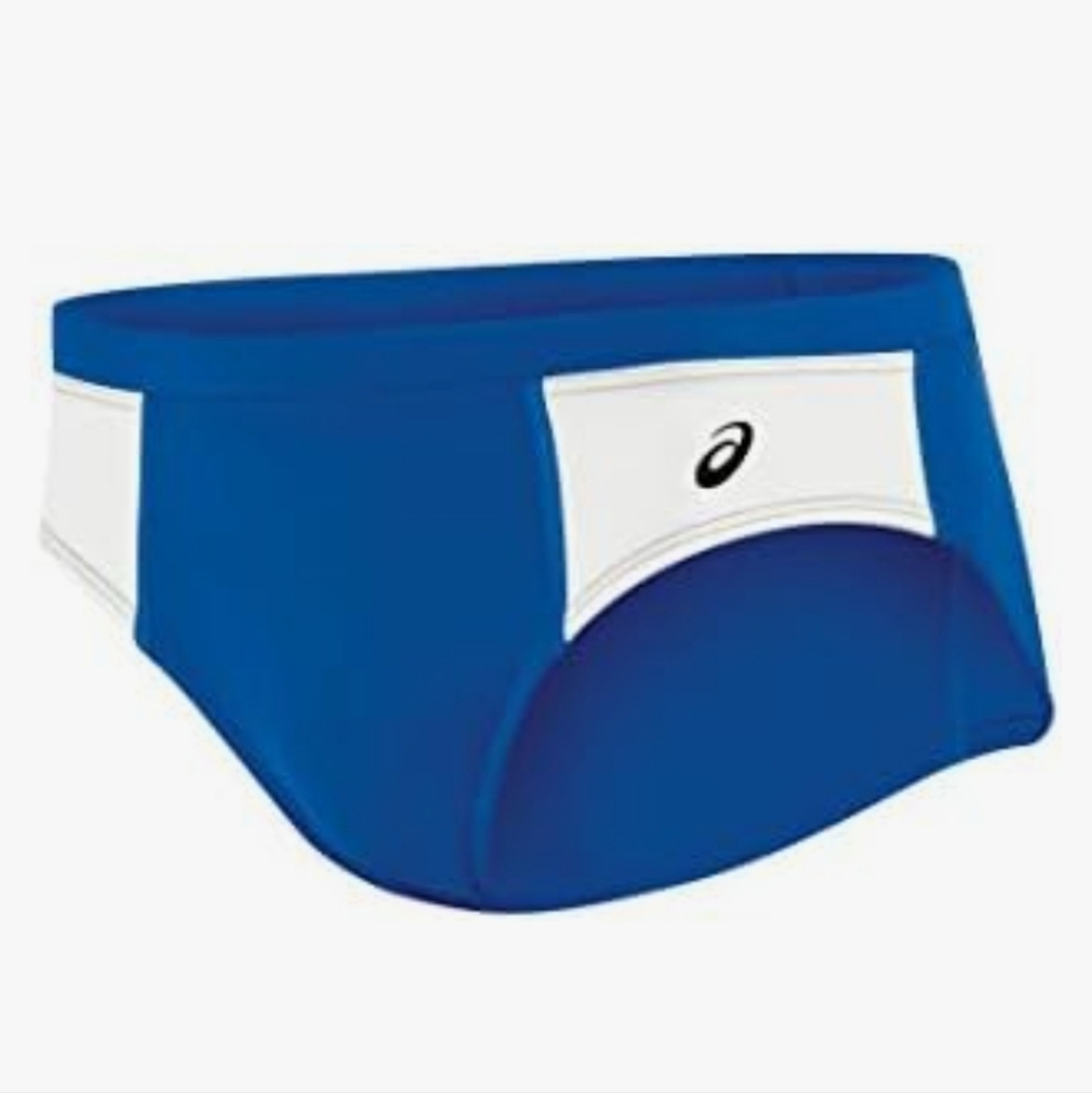 ASICS LADIES' CHASER BRIEF ROYAL/WHITE SIZE MED NWT